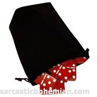 Domino Double Six 6 Red Tiles Jumbo Tournament Professional Size with Spinners in Black Elegant Velvet Bag B074VGV6TH